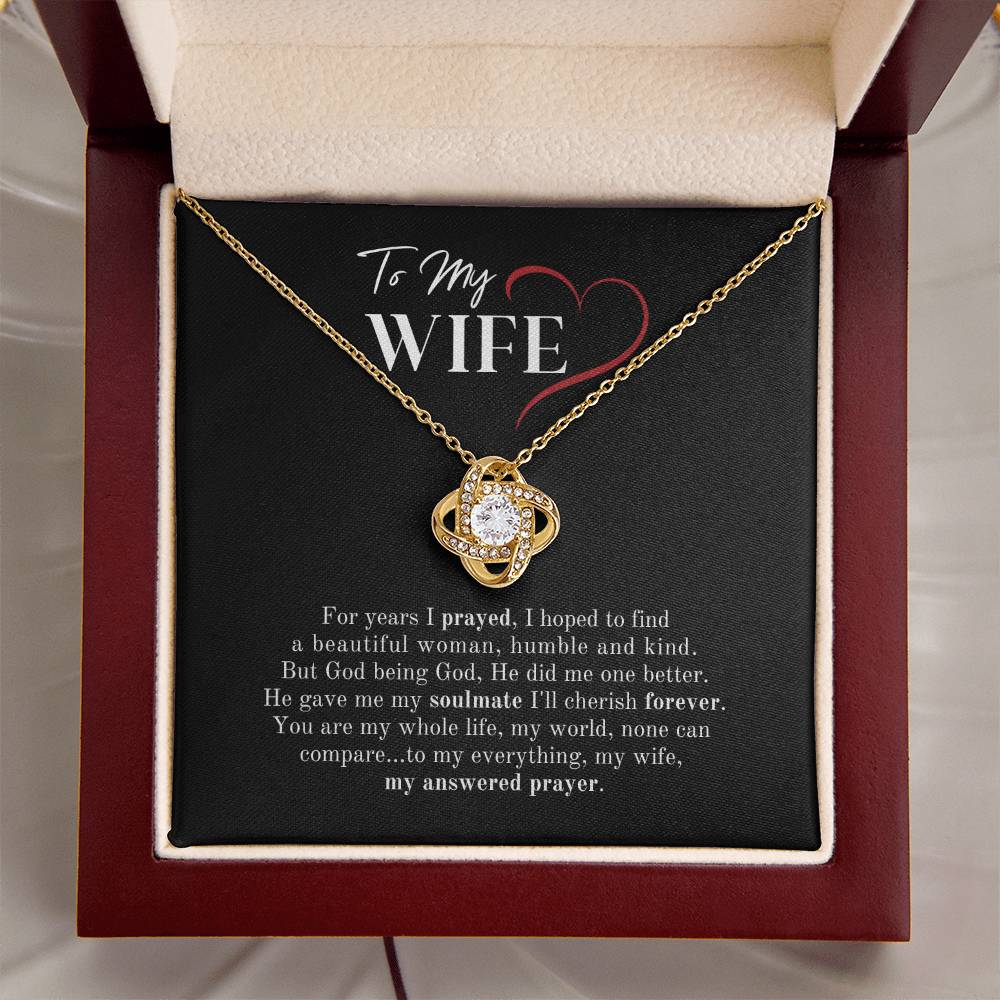 My Answered Prayer Christian Wife Love Knot Necklace