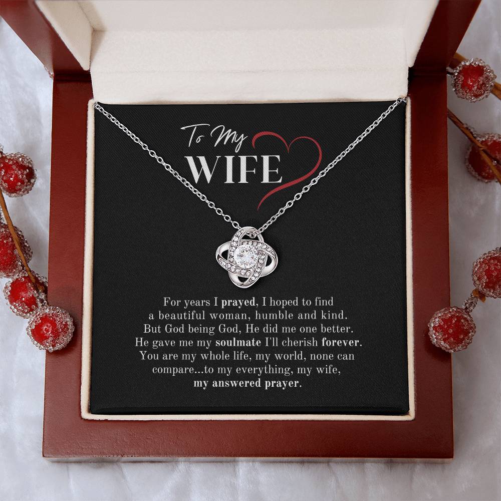 My Answered Prayer Christian Wife Love Knot Necklace