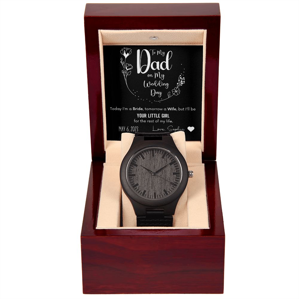 Personalized Father of the Bride Wooden Watch Gift from Bride