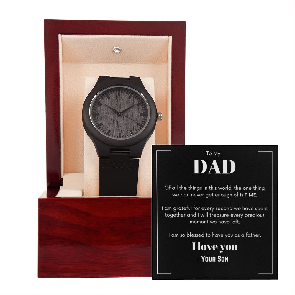 To My Dad Wooden Watch with Personalized Card