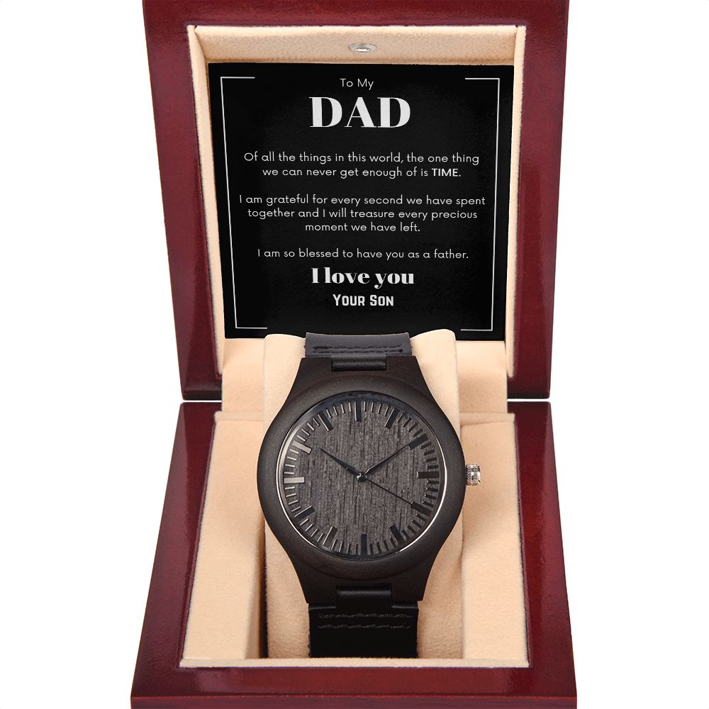 To My Dad Wooden Watch with Personalized Card