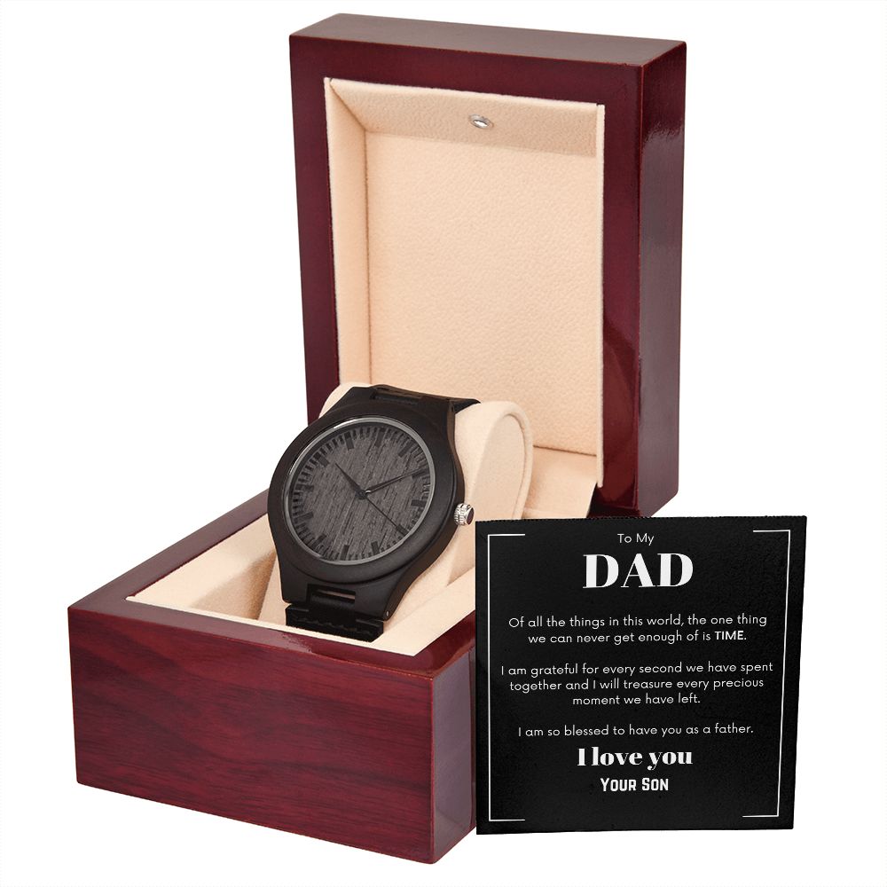 To My Dad Wooden Watch with Personalized Card