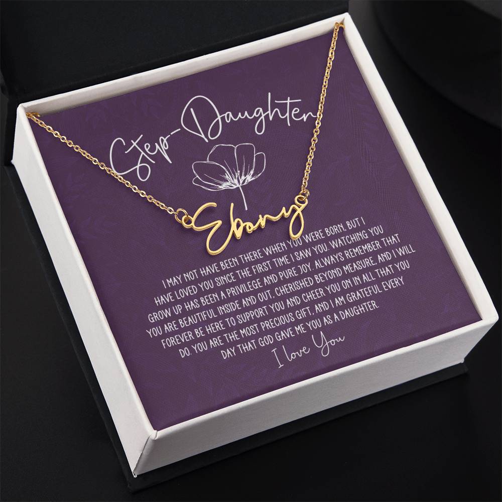 Step-Daughter Personalized Signature Name Necklace