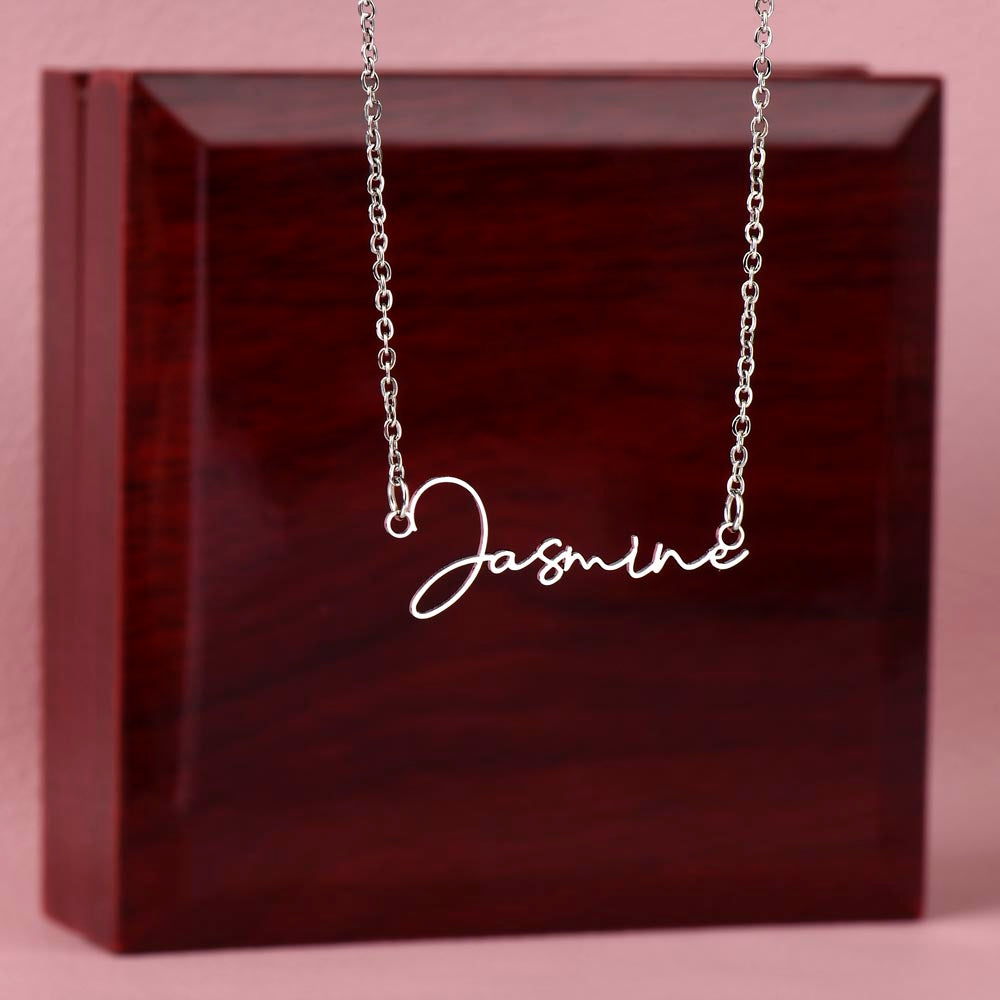 To My Daughter Personalized Signature Name Necklace