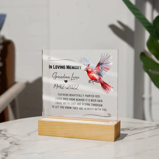 Cardinal Personalized Memorial Acrylic Plaque