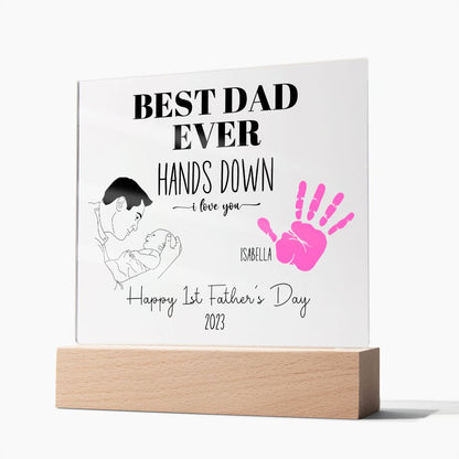 Personalized First Fathers Day Gift for New Dad Acrylic Plaque