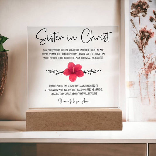 Sister in Christ Strong Roots Friendship Garden Acrylic Plaque