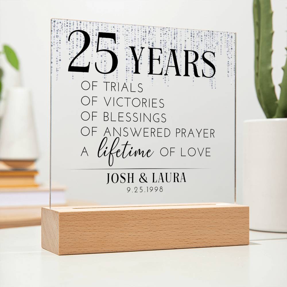 Lifetime of Love Christian Customizable Anniversary Plaque