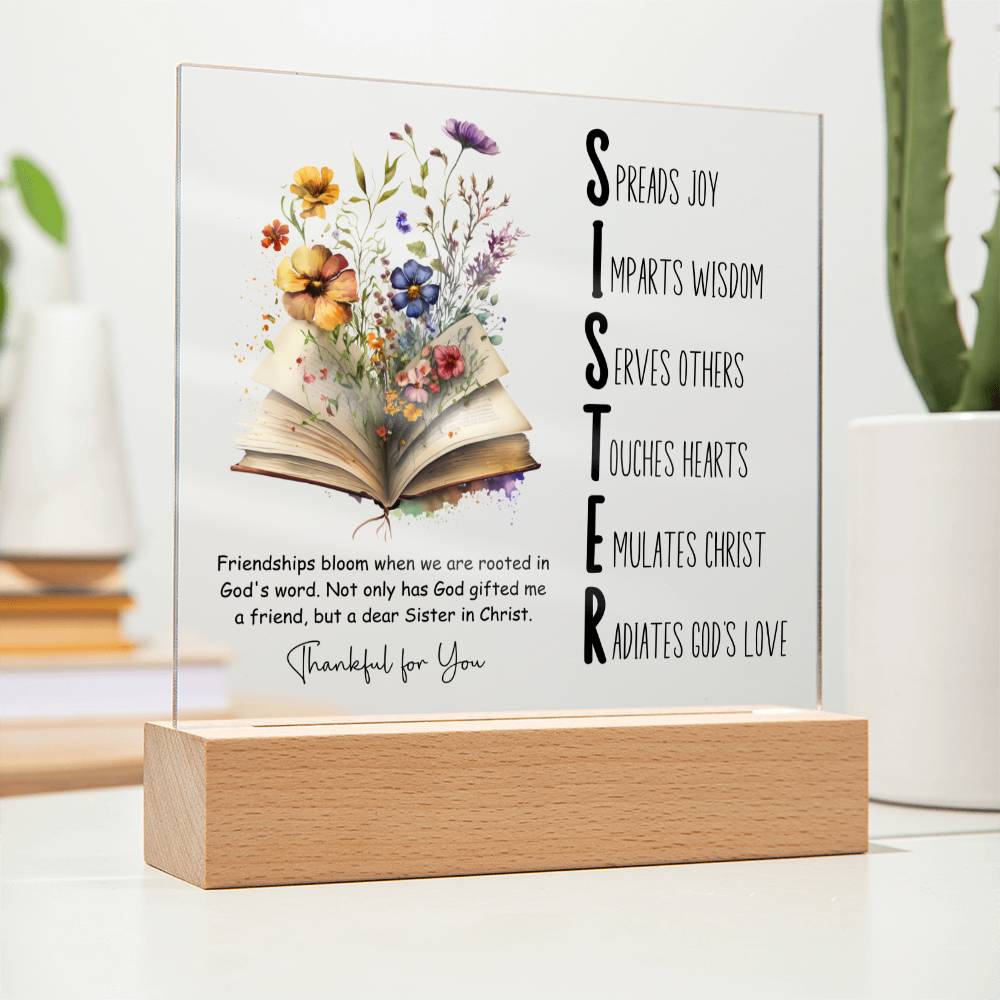 Sister in Christ Acronym Christian Friendship Acrylic Plaque