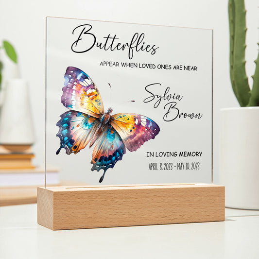 Butterfly Memorial Personalized Plaque for Loss of Loved One