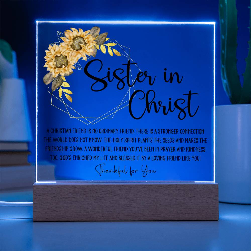 Sister in Christ Yellow Floral Friendship Plaque