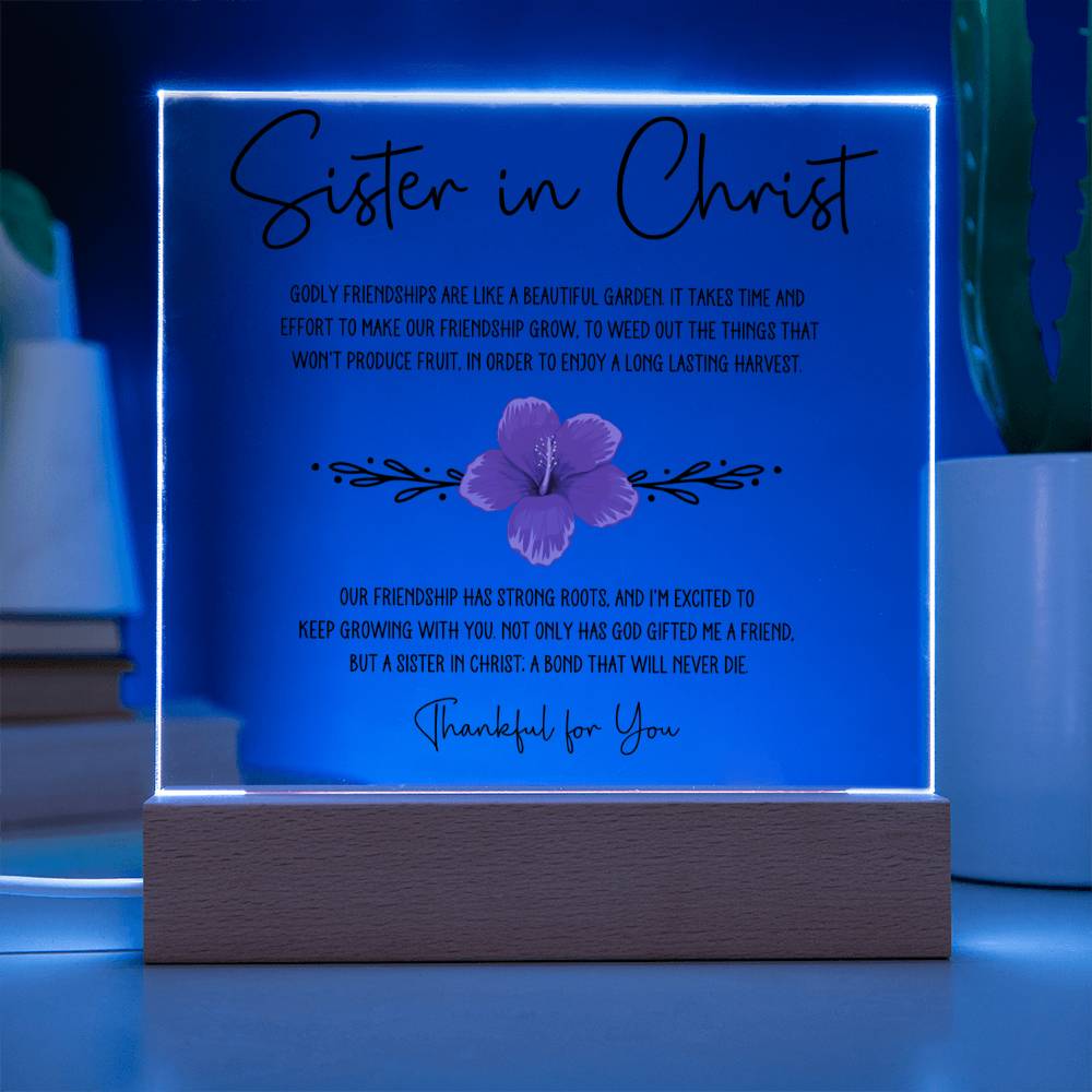 Sister in Christ Strong Roots Friendship Garden Acrylic Plaque
