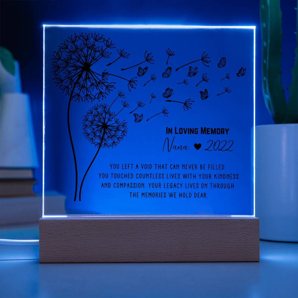 Dandelion Memorial Plaque for Loss of Loved One