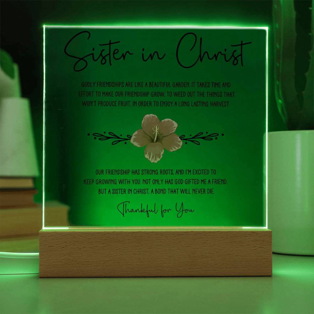 Sister in Christ Strong Roots Friendship Garden Acrylic Plaque