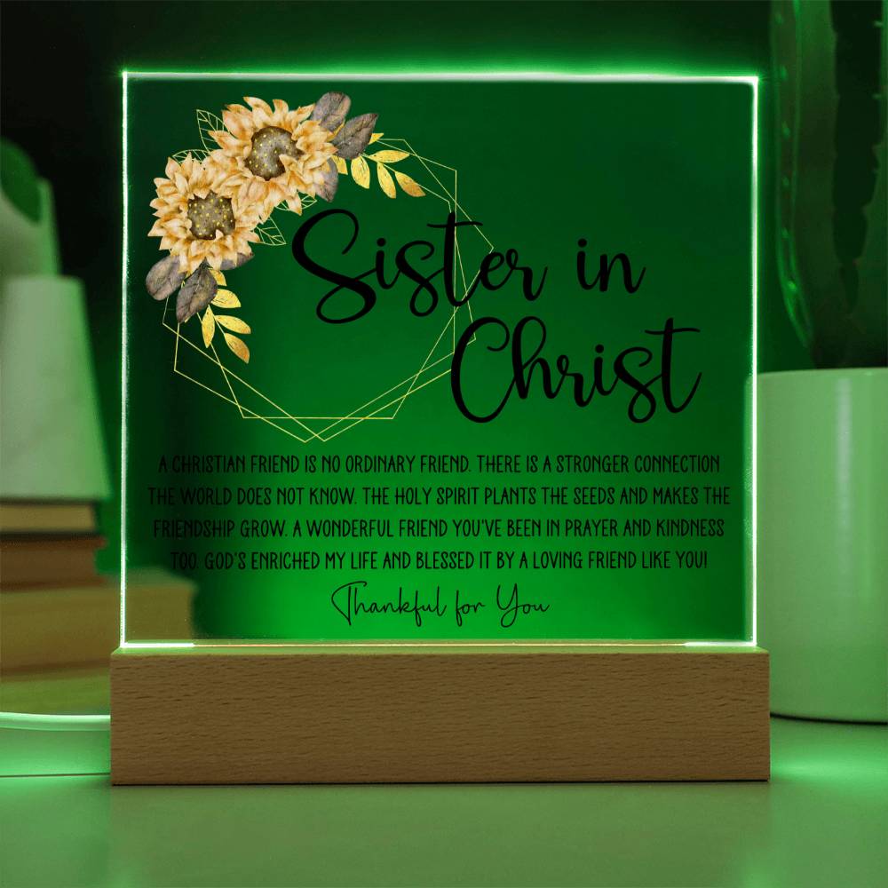 Sister in Christ Yellow Floral Friendship Plaque