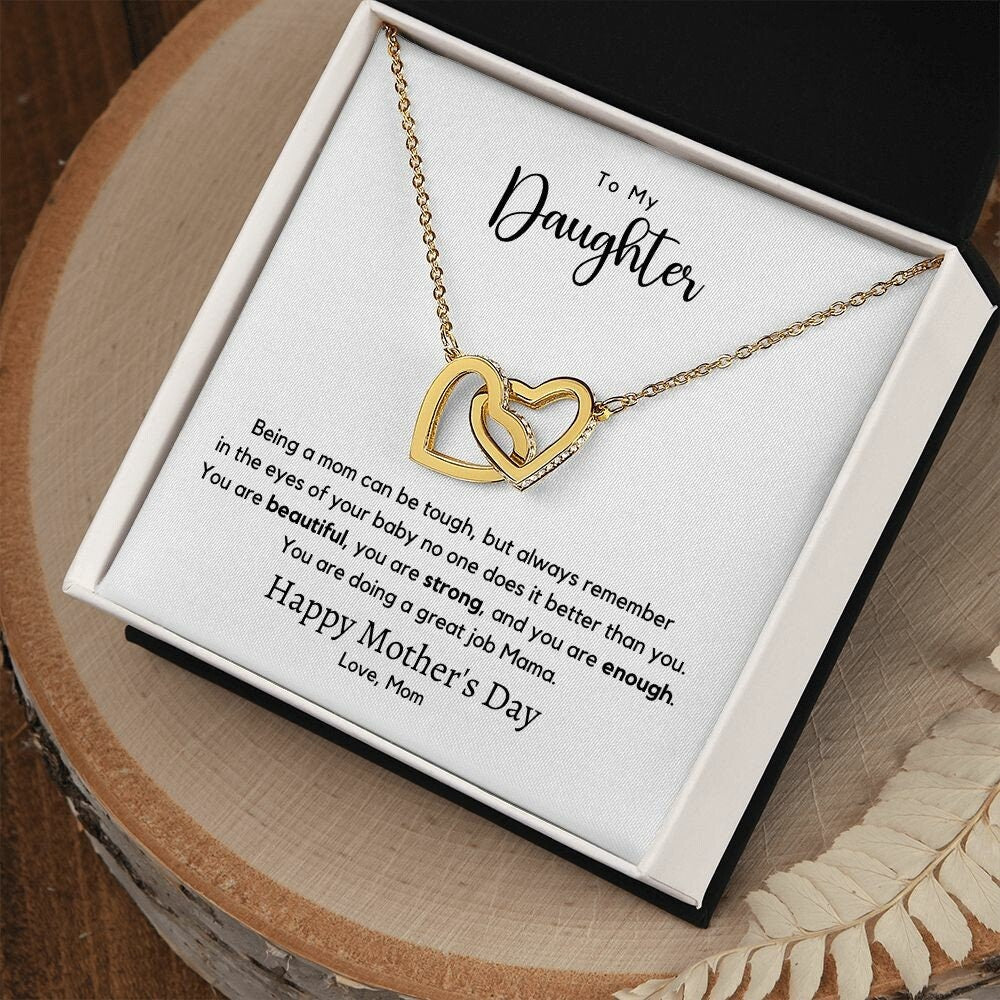 Mother Daughter Mother's Day Gift Interlocking Hearts Necklace