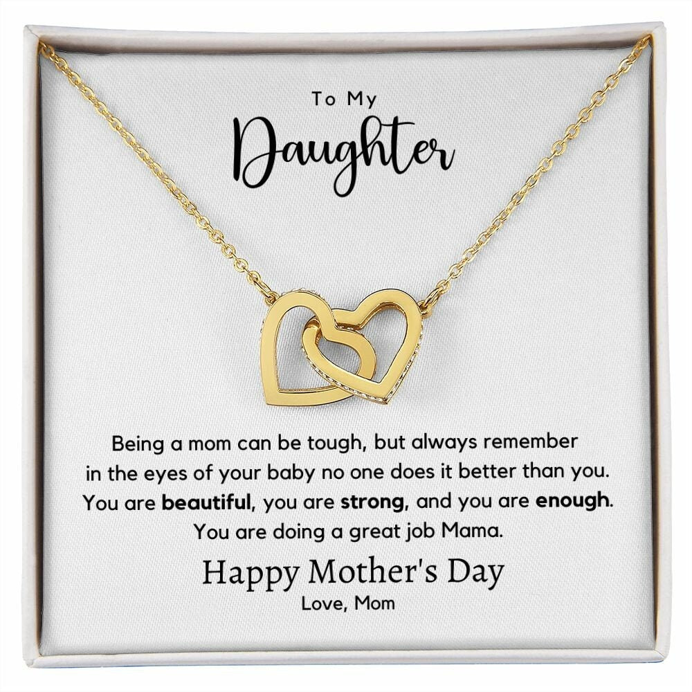 Mother Daughter Mother's Day Gift Interlocking Hearts Necklace