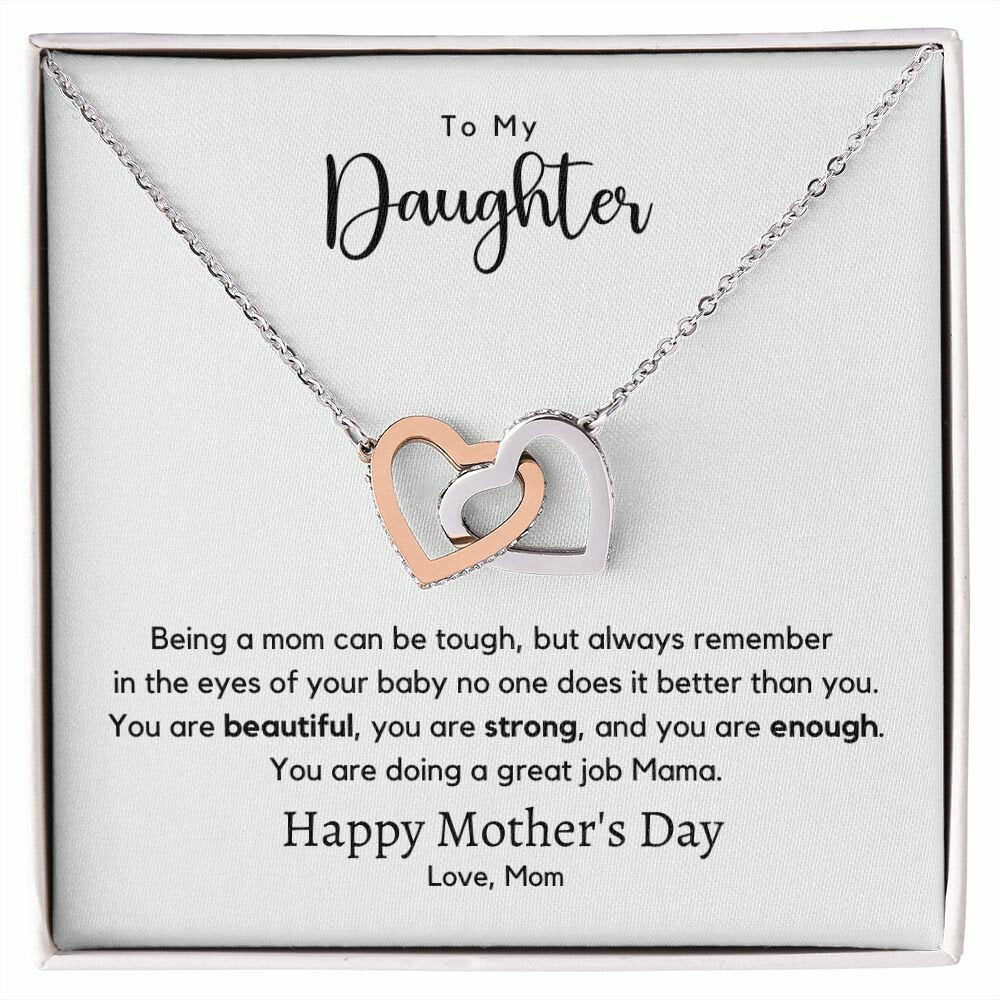 Mother Daughter Mother's Day Gift Interlocking Hearts Necklace