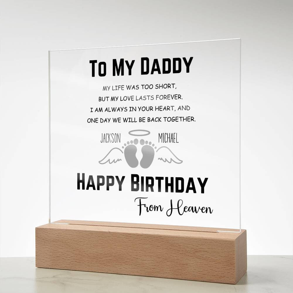 Memorial Plaque Miscarriage Gifts for Dad Birthday Gift from Baby Memorial Plaque for Infant Loss Baby Keepsake for Child Loss