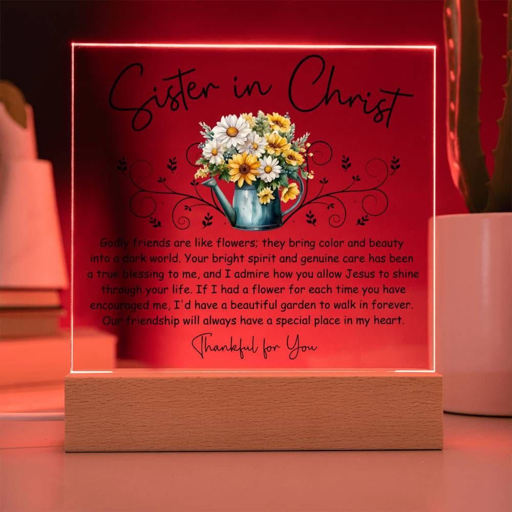 Sister in Christ Floral Friendship Plaque Christian Mentor Gift Thank You Gift Women Faith Gifts Christian Friend Gift