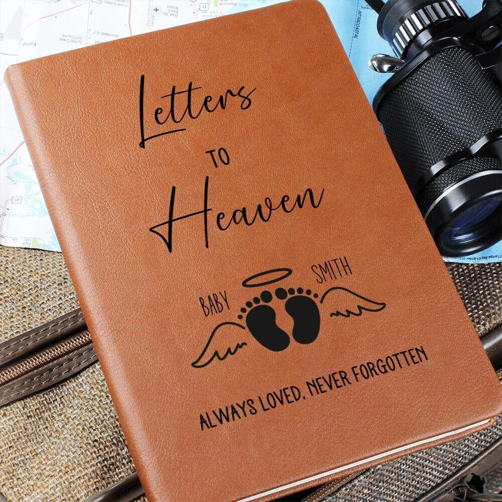 Letters to Heaven Leather Journal Miscarriage Gifts for Grieving Mom Infant Loss Gift for Baby Loss of Child Memorial Notebook Grief Journal