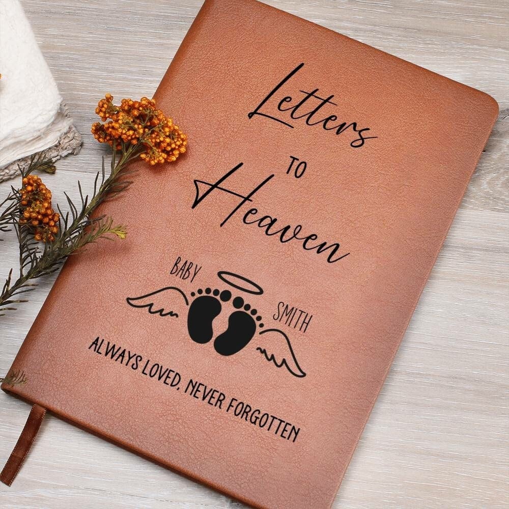Letters to Heaven Leather Journal Miscarriage Gifts for Grieving Mom Infant Loss Gift for Baby Loss of Child Memorial Notebook Grief Journal