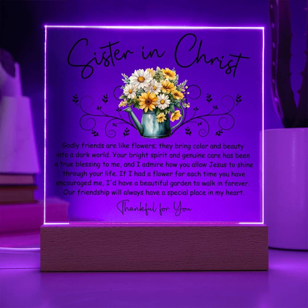 Sister in Christ Floral Friendship Plaque Christian Mentor Gift Thank You Gift Women Faith Gifts Christian Friend Gift