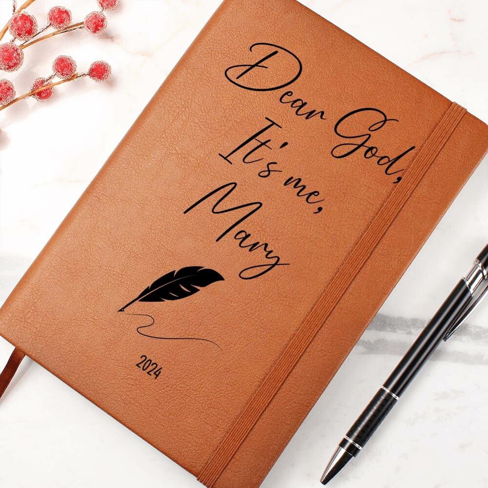 Dear God Prayer Journal Personalized Leather Devotional Journal Custom Christian Notebook Blank Journal for Church Notes or Bible Study