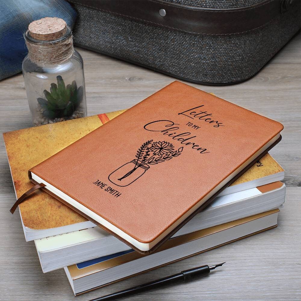Letters to My Children Personalized Leather Journal Custom Leather Notebook Letters to My Kids Letters Memory Journal Mom Journal