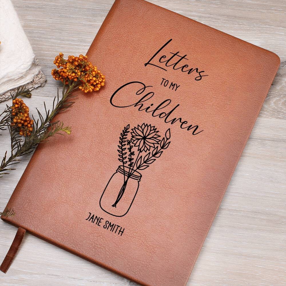 Letters to My Children Personalized Leather Journal Custom Leather Notebook Letters to My Kids Letters Memory Journal Mom Journal