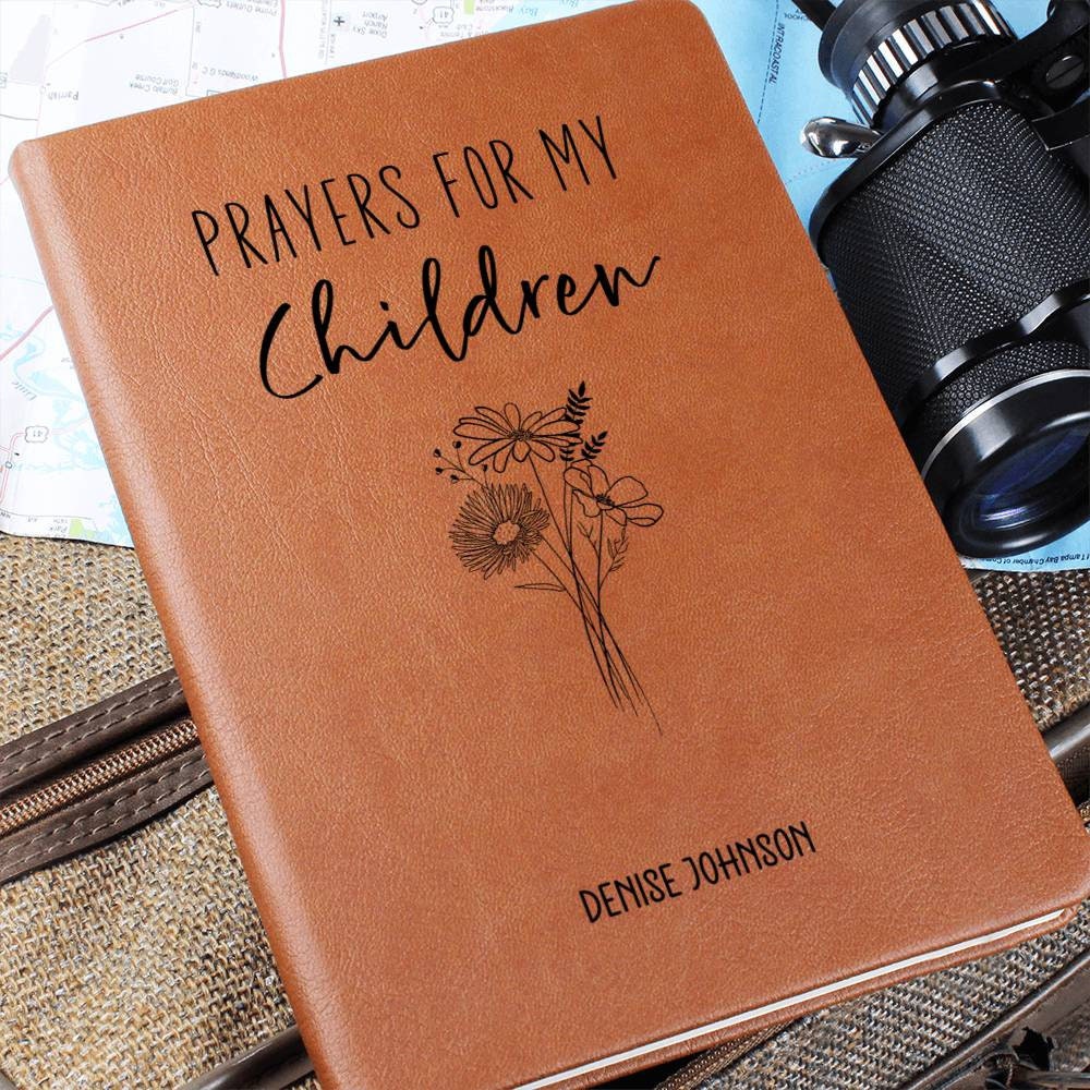 Prayers for my Children Personalized Leather Prayer Journal, Christian Gifts for Moms, Prayer Journals for Women, Mom Prayer Journal