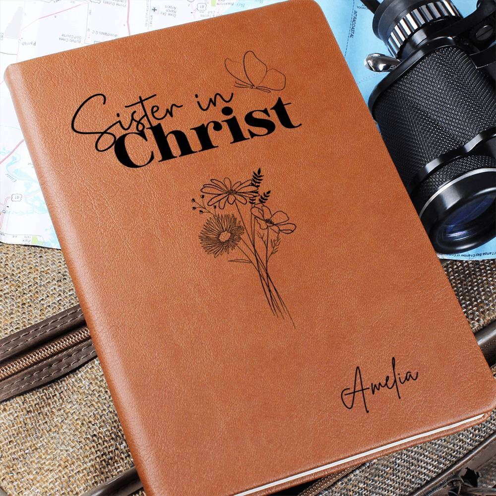 Sister in Christ Personalized Leather Journal, Christian Gifts for Women, Leather Prayer Journal, Gifts for Christian Friendship, Faith Gift