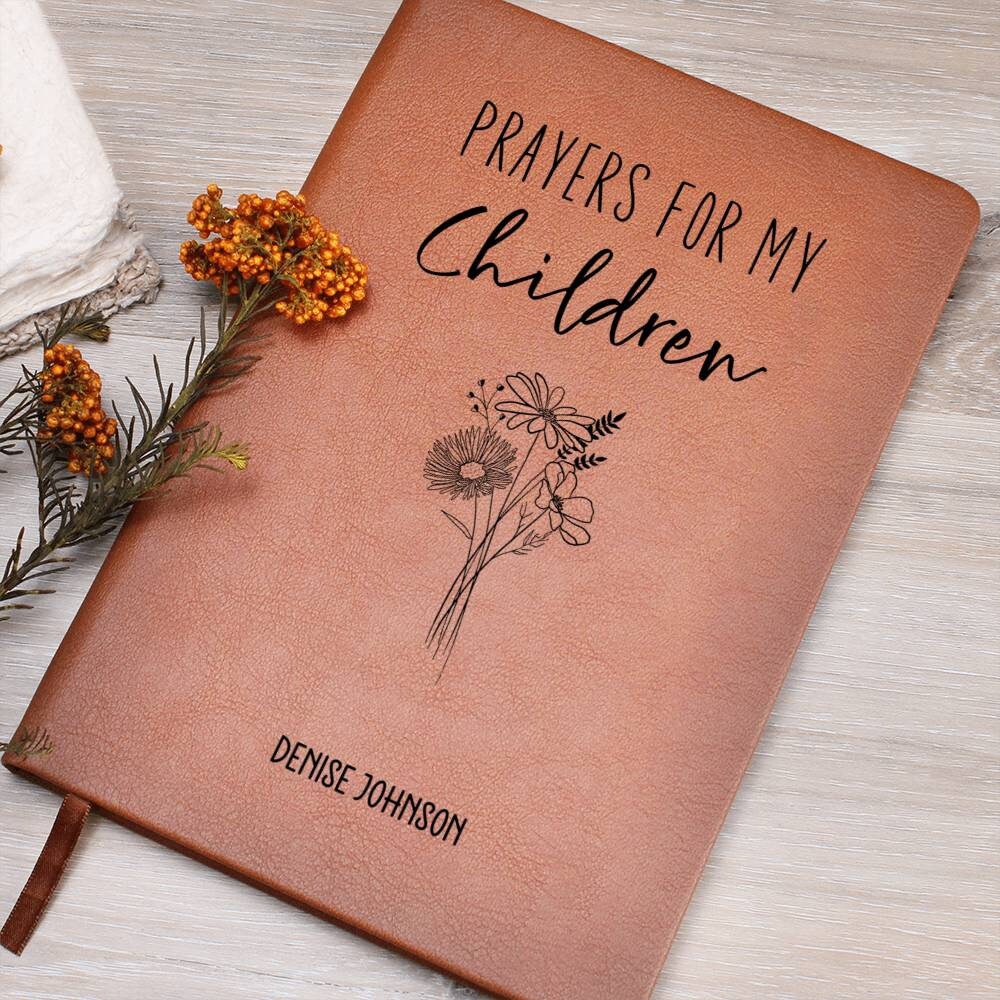 Prayers for my Children Personalized Leather Prayer Journal, Christian Gifts for Moms, Prayer Journals for Women, Mom Prayer Journal