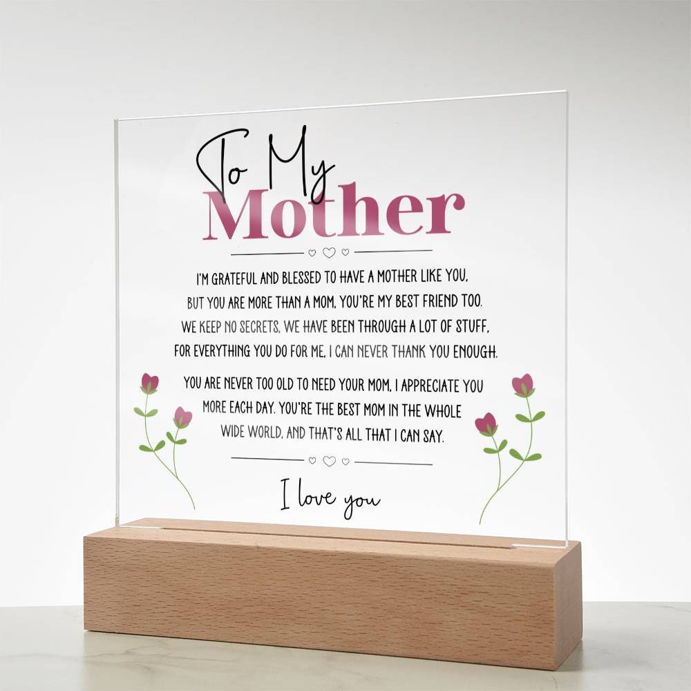 To My Mother Gift from Daughter, Mother Friend Gift, Christmas Gift Mom Birthday Unique Mom Gift