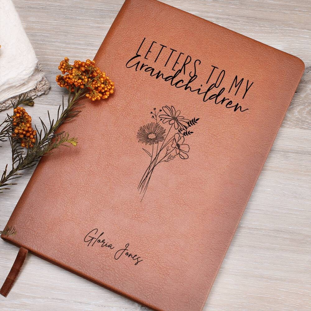 Letters To My Grandchildren Personalized Leather Journal, Keepsake for Grandkids, Legacy Journal to Grandchildren, Grandparent Journal