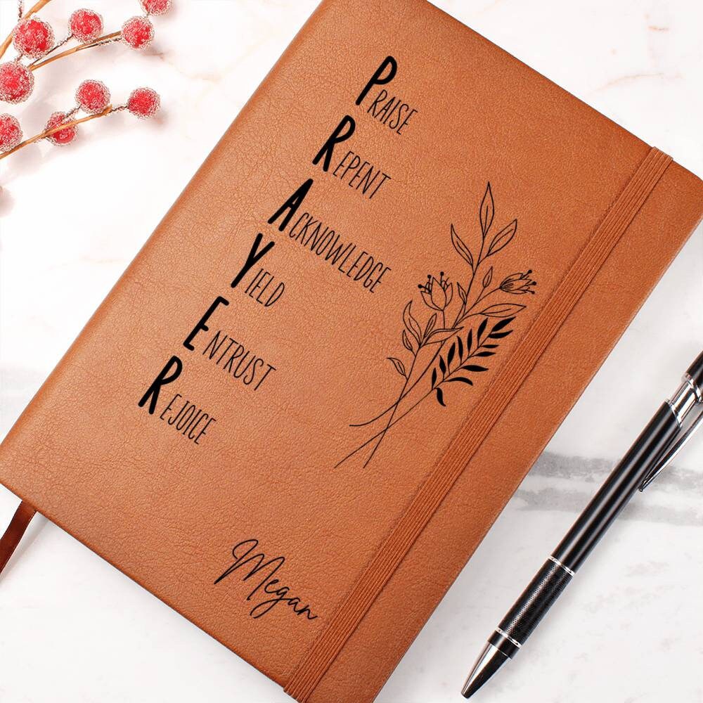 Personalized Leather Prayer Journal for Christian Women, Gifts for Christians, Customized Prayer Journal, Religious Gifts Prayer Notebook